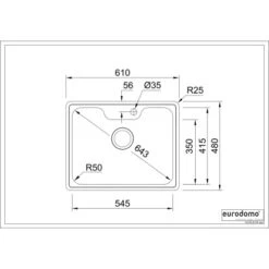 Eurodomo Einbauspüle Bell 61 Cm Edelstahl Glatt 7 Eurodomo Einbauspüle Bell 61 Cm Edelstahl Glatt -Haushaltsgegenstände Geschäft 010550550 bell 60 skizze 5