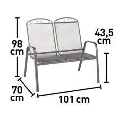 Gartenbank Sacramento II 2-Sitzer 99 Cm X 106 Cm X 71 Cm Grau -Haushaltsgegenstände Geschäft 048124970904 VM01 091020 L