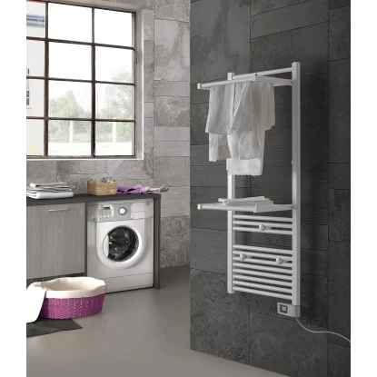 Ximax Elektrischer Handtuchwärmer Puck Inkl. Klappelement 127x50cm 500 Watt Weiß 4 Ximax Elektrischer Handtuchwärmer Puck Inkl. Klappelement 127x50cm 500 Watt Weiß – Bild 2