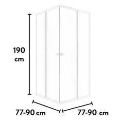 Baliv Duschkabine DUK-90.11E 77 Cm - 90 Cm Weiß -Haushaltsgegenstände Geschäft 250312107713 VM01 190221 L