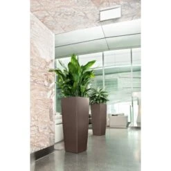 Lechuza Pflanzgefäß Cubico Alto Premium 40 Cm X 40 Cm Espresso Metallic -Haushaltsgegenstände Geschäft 261653 4186 5