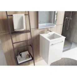 Maximus Waschbeckenunterschrank Cheese40 Cm Weiß Mit 1 Tür -Haushaltsgegenstände Geschäft 323 4807 cheese 40 qubo 2