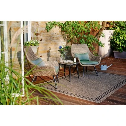 Balkonmöbel-Set Aliceville 3-teilig Polyrattan Grün-Grau 7 Balkonmöbel-Set Aliceville 3-teilig Polyrattan Grün-Grau – Bild 5