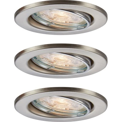 LED-Einbauleuchte 86R Metall Nickelfarben 3er-Set 3 LED-Einbauleuchte 86R Metall Nickelfarben 3er-Set