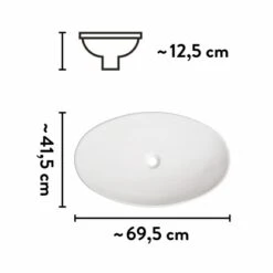 Baliv Aufsatzwaschbecken WBA-7060 Oval 70 Mm X 42 Cm -Haushaltsgegenstände Geschäft 4007874000781 VM01 170621