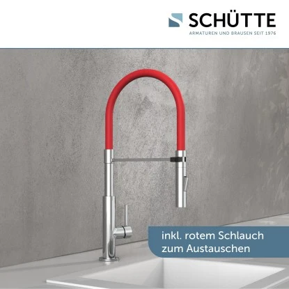 Schütte Spültischarmatur Mit Soft-Touch Schlauch Stilo Chrom-Schwarz 5 Schütte Spültischarmatur Mit Soft-Touch Schlauch Stilo Chrom-Schwarz – Bild 3