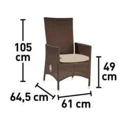 Gartensessel Davenport II Mit Verstellbarer Rückenlehne Aus Polyrattan Braun -Haushaltsgegenstände Geschäft 4048124970485 VM01 240820