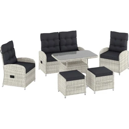 Lounge-Set Kalgan 6-teilig Wicker Eisgrau (B-Ware) 3 Lounge-Set Kalgan 6-teilig Wicker Eisgrau (B-Ware)