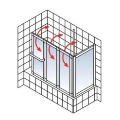 Schulte Komfort Badewannenfaltwand+Seitenwand 128,8 X 70 X 140 Cm -Haushaltsgegenstände Geschäft 4060991004858 5