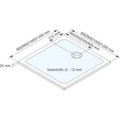 Schulte ExpressPlus Duschwanne Schulte-plan Eckig Mineralguss 90x90cm -Haushaltsgegenstände Geschäft 4060991056468 2053 3
