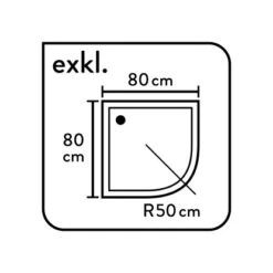 Baliv Duschkabine DUK-80.20R 80 Cm X 80 Cm Chrom -Haushaltsgegenstände Geschäft 4250312107720 WEB03 270521