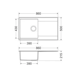 Miló Einbauspüle Granitverbundstoff Palladio 86 Sand -Haushaltsgegenstände Geschäft 5903140018087 20 1