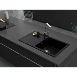 Miló Einbauspüle Granitverbundstoff Blissano 76 Schwarz -Haushaltsgegenstände Geschäft 5903140018100 30