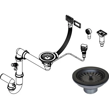 Miló Röhrensiphon-Set Mit Exzenter Mattschwarz Ø 114 Mm 3 Miló Röhrensiphon-Set Mit Exzenter Mattschwarz Ø 114 Mm