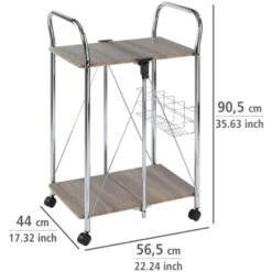 Wenko Servierwagen Liky Holzdekor Zusammenklappbar -Haushaltsgegenstände Geschäft 686865 1068 02