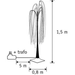 LED-Weidebaum Weiß Classic Weiß 400 Led IP44 Und Timer 150 Cm X Ø 80 Cm -Haushaltsgegenstände Geschäft 8718861841350 3877 3